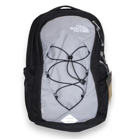 The North Face Unisex Jester Day Pack Travel Hike Student Backpack Black/ Grey - Picture 1 of 7